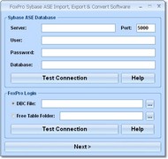 FoxPro Sybase ASE Import, Export & Convert Softwar screenshot